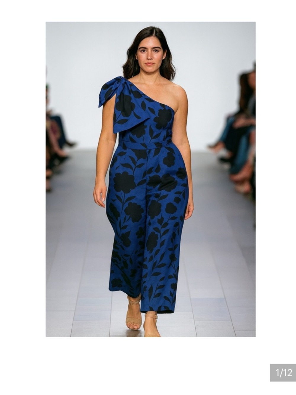Kate Spade One-Shoulder Blue Floral Jumpsuit